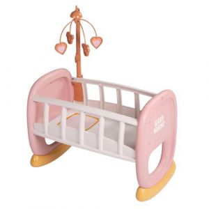 Smoby Baby Nurse - Berceau à Barreaux - pour Poupon Jusqu'à 42 cms - Lit à Bascule - Matière Recyclée - A Partir de 18 Mois