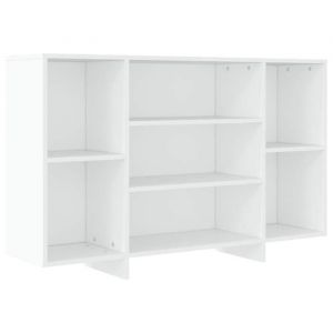 Helloshop26 - Buffet bahut commode armoire meuble de rangement organisateur cuisine salle de séjour salon 120 x 30 x 75 cm bois d'ingénierie blanc