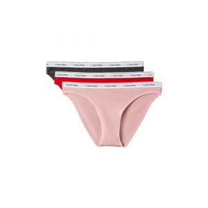 Calvin Klein Culotte Modern Logo rose rouge noir 3 unit&eacute;s - M