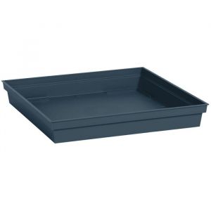Eda Plastiques Soucoupe Carr&eacute;e - Toscane - 40 cm - Pour Pot 50 cm r&eacute;f. 013648 - 40 x 40 x H. 59 cm - Bleu Jean