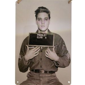 Image de Natives Plaque métallique Photo d'Elvis Presley à l'armée