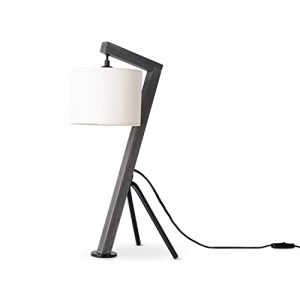 Paco Home Lampadaire Lampe À Poser Salon Abat-Jour Lampe De Lecture Chevet Potence Lampe de table - Noir, Blanc (Ø16cm)