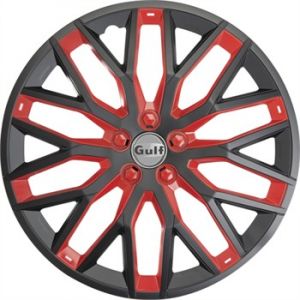 Gulf 4 enjoliveurs noir/rouge GT40 16 pouces