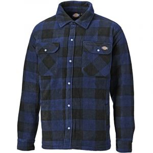Dickies Chemise matelass&eacute;e PORTLAND Bleu Royal / Noir 3XL