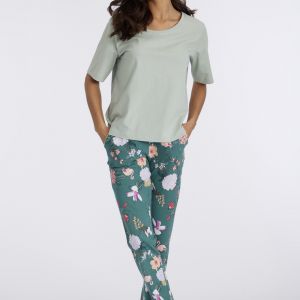 Lascana Pyjama vert en coton