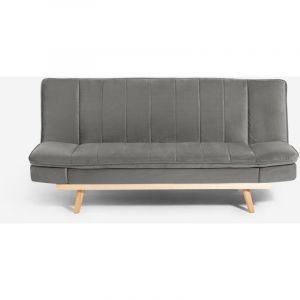 Modus Sof&agrave; - Canap&eacute; clic-clac 2 places avec dossier inclinable tissu velours Skata - Gris
