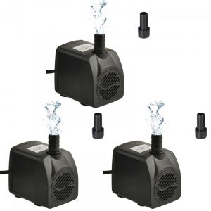 Desineo 3x Pompe a Eau Submersible Reglable 800L h 16W Ideale pour Hydroponie Fontaine Aquarium et Bassin Cable 1,5m Purewave