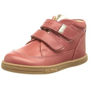 Kickers Sneakers hautes Cuir Tractok Rose - Couleur Rose - Taille 21