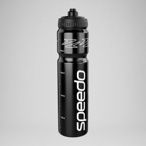 Speedo 1 Litre Water Bottle | Ergonomic Design Bouteille d'eau Unisexe, Noir/Blanc, Taille Unique
