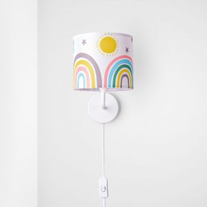 Lampe Enfant Chambre B&eacute;b&eacute; Arc-En-Ciel &Eacute;toiles Lampadaire Lampe Poser Plafonnier Lampe murale - Blanc, Multicolore 1 (&Oslash;18 cm) - Paco Home