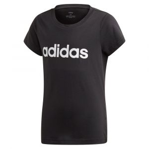 Image de Adidas YG E Lin Tee T-Shirt Fille, Black/White, FR : M (Taille Fabricant : 910Y)