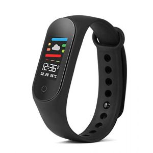 Technaxx TX-HR6 Tracker d'activité Unisexe pour Adulte avec écran Couleur, Noir, 44 x 18,9 x 12 mm