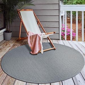 Tapis dextérieur - THE CARPET - Toronto - Antidérapant - Gris - Rond 120 cm