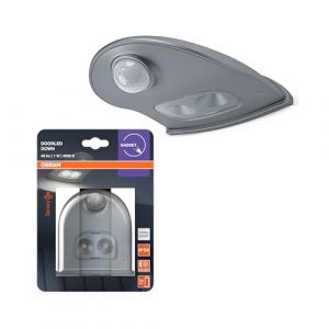 Osram Door LED avec détecteur de mouvement, fonctionne sur batterie, 4000K, 40lm, 0,95W, IP54, argent, convient aux entrée et applications extérieures