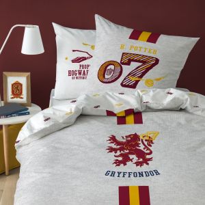 Image de Cti Harry Potter Parure de lit Housse de Couette 140c200 cm + Taie d'oreiller 63x63 cm 100% Coton Team G Gris