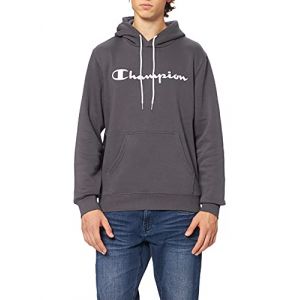 Champion Legacy Classic Logo Sweatshirt à Capuche, Gris Charbon, S Homme