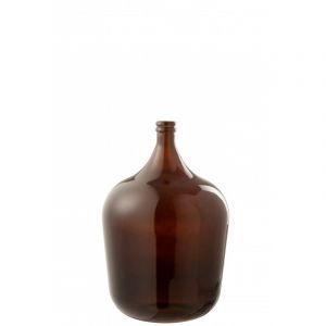 Jolipa Vase dame jeanne en verre marron 35x35x56 cm - Marron