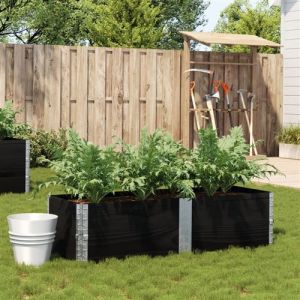 VidaXL Jardini&egrave;re noir 150x50 cm bois massif de pin, jardini&egrave;re d'ext&eacute;rieur, bac &agrave; fleurs, bac &agrave; tomates, jardini&egrave;re de terrasse