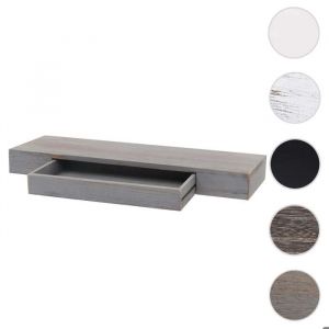 Mendler Etagère murale HWC-H37, étagère flottante étagère murale étagère suspendue, tiroir bois massif 8x80x25cm gris, shabby