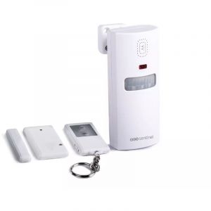 Scs sentinel SAL0064, Alarme Autonome, 1 détecteur de Mouvement avec Une sirène intégrée de 100 DB, 1 détecteur d’Ouverture 1 télécommande pour armer et désarmer à Distance l’Alarme, EasyAlarm