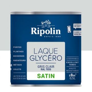 Image de Ripolin Laque glycéro 05L satin | Aspect: Satin - Couleur: Gris clair RAL 7035