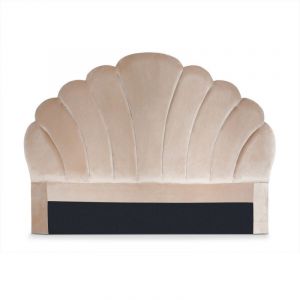 Image de T&ecirc;te de Lit en Velours "S lly" 140cm Taupe Prix