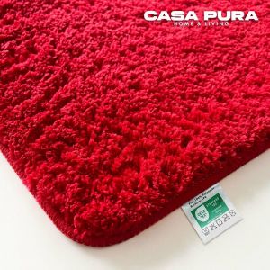 Tapis de bain Sky Uni Polyester Couleur Baie Rouge 70 x 120 cm - Rouge