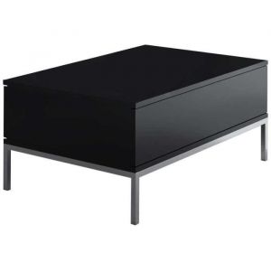 Image de Hanah Home - Table basse en agglomer&eacute; et m&eacute;tal Lord noir et argent&eacute;