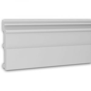 Plinthe Profhome 653114 Planchette Moulure en stuc Moulure décorative design intemporel classique blanc 2 m