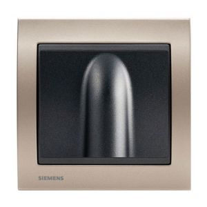 Siemens Sortie de cable Anthracite Delta Iris + Plaque Métal Champagne