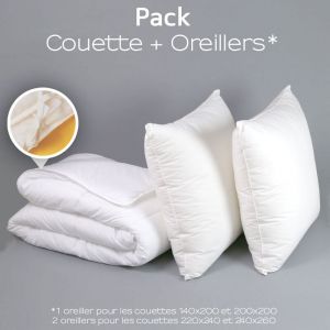 Image de Dodo Pack spécial couette 4 Saisons + oreiller(s) 60/60 Medium Protection Active - 140/200 - Blanc