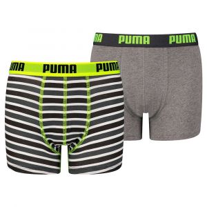 Puma Boxeur Basic Printed Stripe 2 Paires 14-16 Years Fluo Yellow / Grey