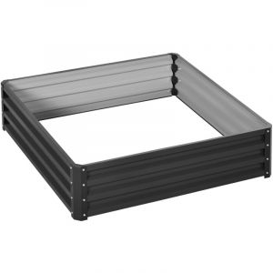 Outsunny Carré potager de jardin dim. 120L x 120l x 30H cm tôle d'acier ondulée gris