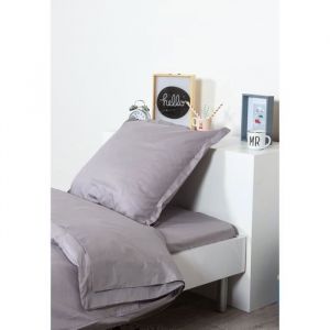 Cot&eacute; D&eacute;co Drap Housse - Gris Souris - 90x190 cm - Bonnet 25 cm - Lavable 60&deg;