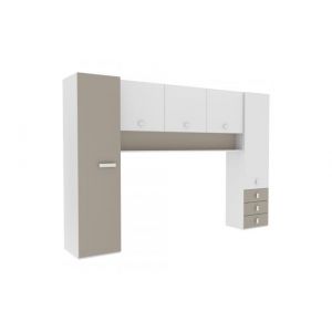 Declikdeco : Structure Rangements Lit Marron Blanc CLEARFIELD