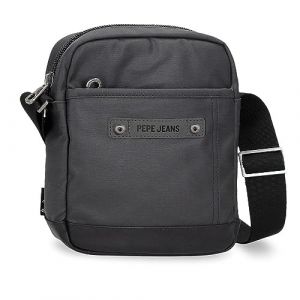 Pepe Jeans Hatfield Sac Messenger Moyen Noir 17x22x6 cms Polyester, Noir, Talla única, Bandoulière moyenne
