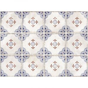 Carrelage Azulejos Lagos bleu Brillant 15x15 cm