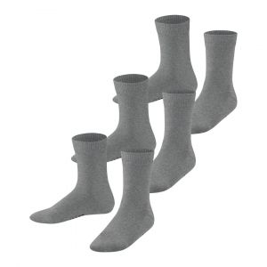 Falke Family 3-Pack Enfants Chaussettes Gris 23-26