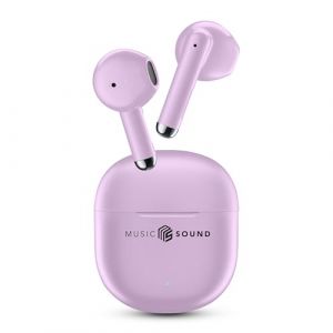 Music Sound - Breeze Écouteurs Bluetooth sans Fil avec Étui Coloré et Commande Tactile, Jusqu'à 20 Heures d'Autonomie, Appairage Automatique, Design en Capsule, Compacts et Portables
