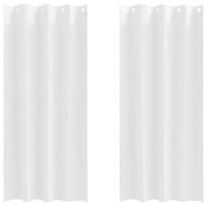 VidaXL Rideaux Avec Des Rideaux 2 Pcs Blanc Pur Polyester