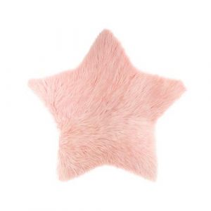 Atmosphera Tapis imitation fourrure (95 cm) Etoile Rose