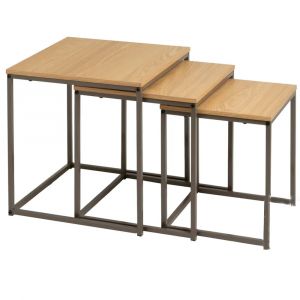 Wadiga Lot de 3 tables PB-métal Casa Selección