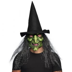 Image de Boland 97608 - Masque de sorcière en latex avec capuche, pour adultes, masque pour déguisements de carnaval, accessoires pour costumes, carnaval ou Halloween