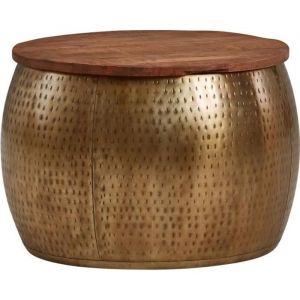 Table Basse De Salon Bois Massif 60x60x40 Cm Petite Table Moderne Ronde