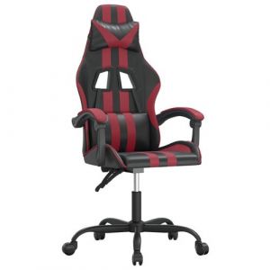 Chaise gaming Noir et rouge bordeaux SimilicuirChaise Gamer Siège Gaming Fauteuil Gamer