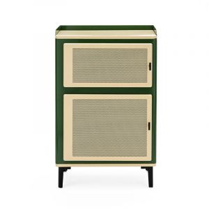 DRAWER Petit meuble de rangement 2 portes en m&eacute;tal H94cm - Vert - Vintagio