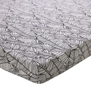 Drap housse coton SUMMER - noir/blanc