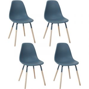 The home deco factory Chaise Scandinave Phenix Bleu Canard - Lot De 4