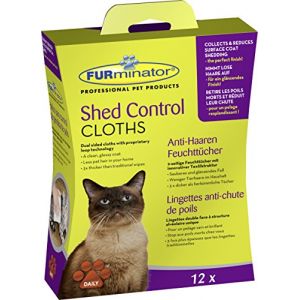 Image de FURminator Lingettes anti chute de poils pour chat 12 pièces