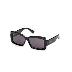 Max Mara Femme MM0140 LEE-3 01A Lunettes de soleil Acétate Noir Fumée Carré Normale